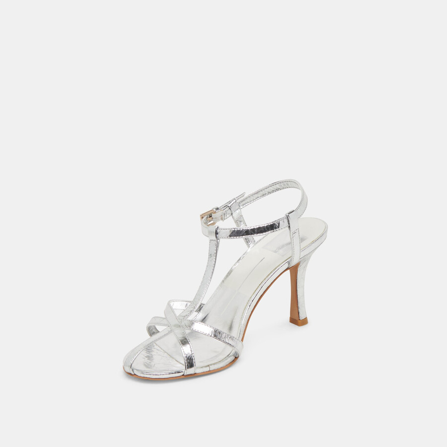 liane heels argento pelle invecchiata