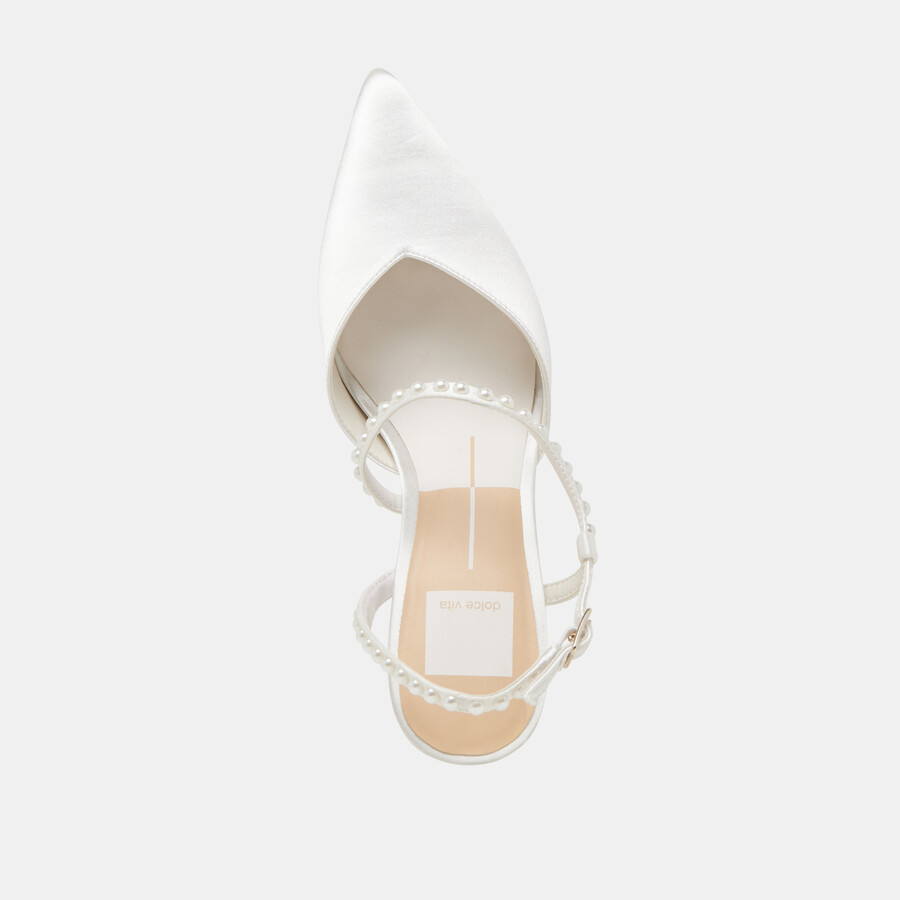 tacchi kamra pearl in vero raso bianco