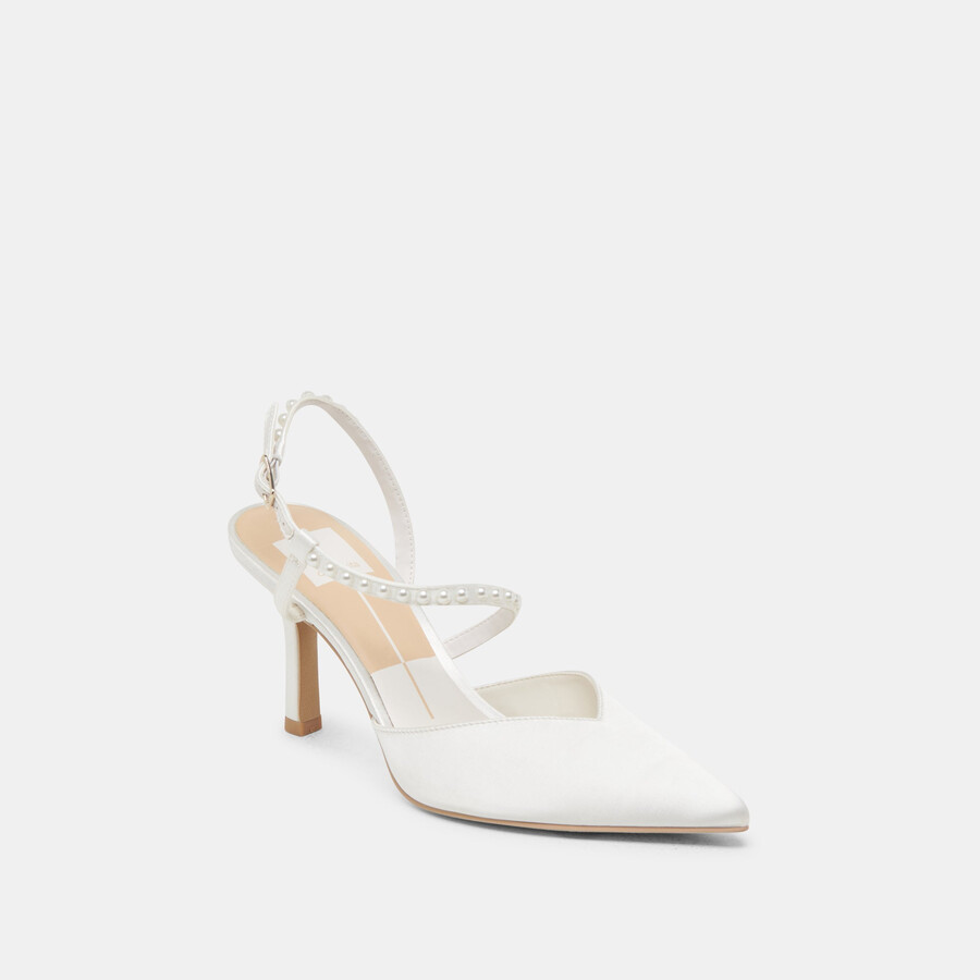 tacchi kamra pearl in vero raso bianco