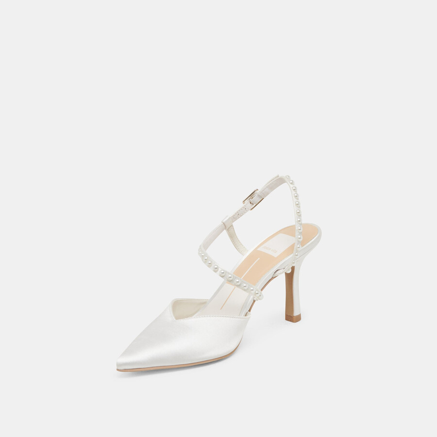 tacchi kamra pearl in vero raso bianco