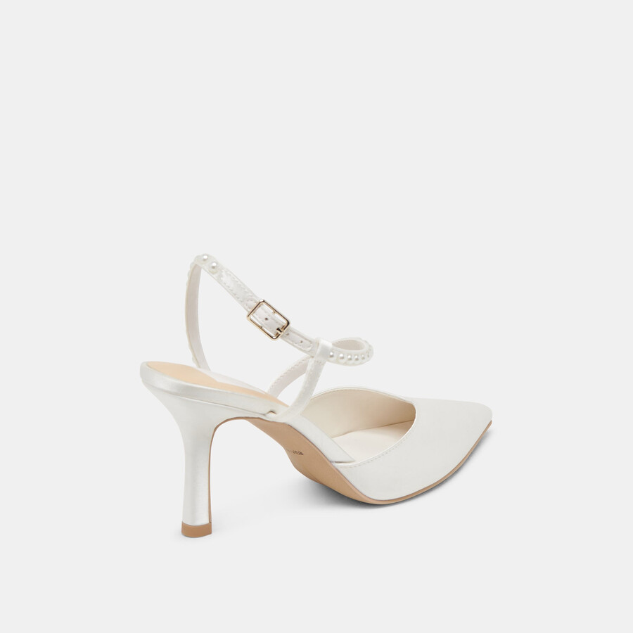 tacchi kamra pearl in vero raso bianco