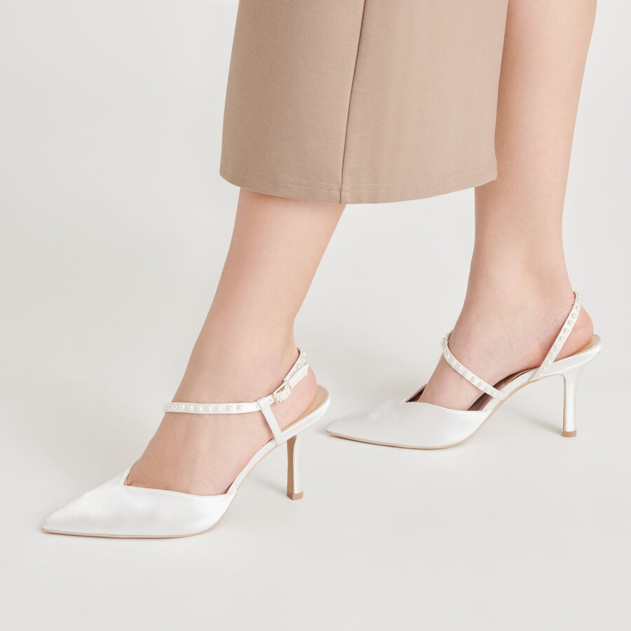 tacchi kamra pearl in vero raso bianco