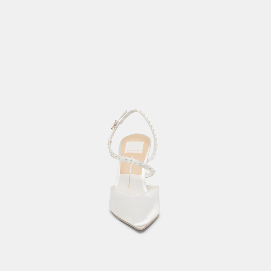 tacchi kamra pearl in vero raso bianco