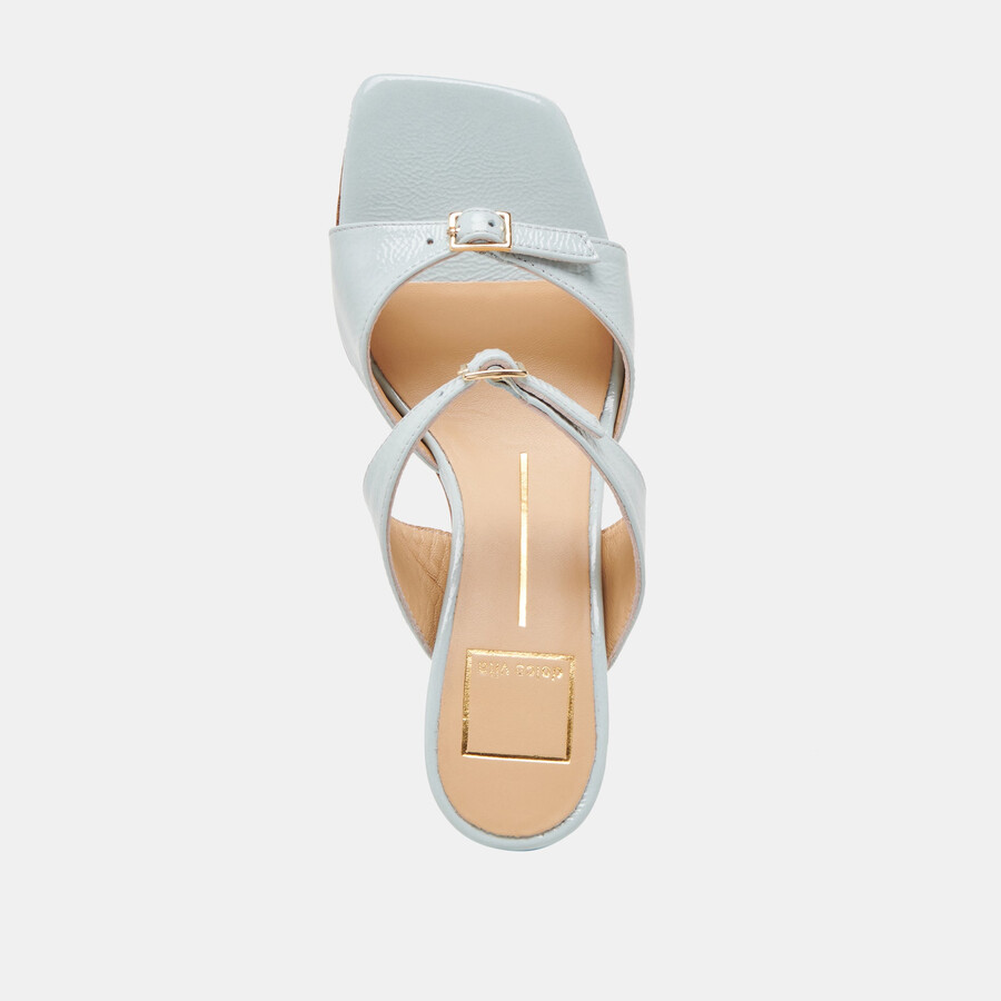 shane heels ice blue crinkle patent