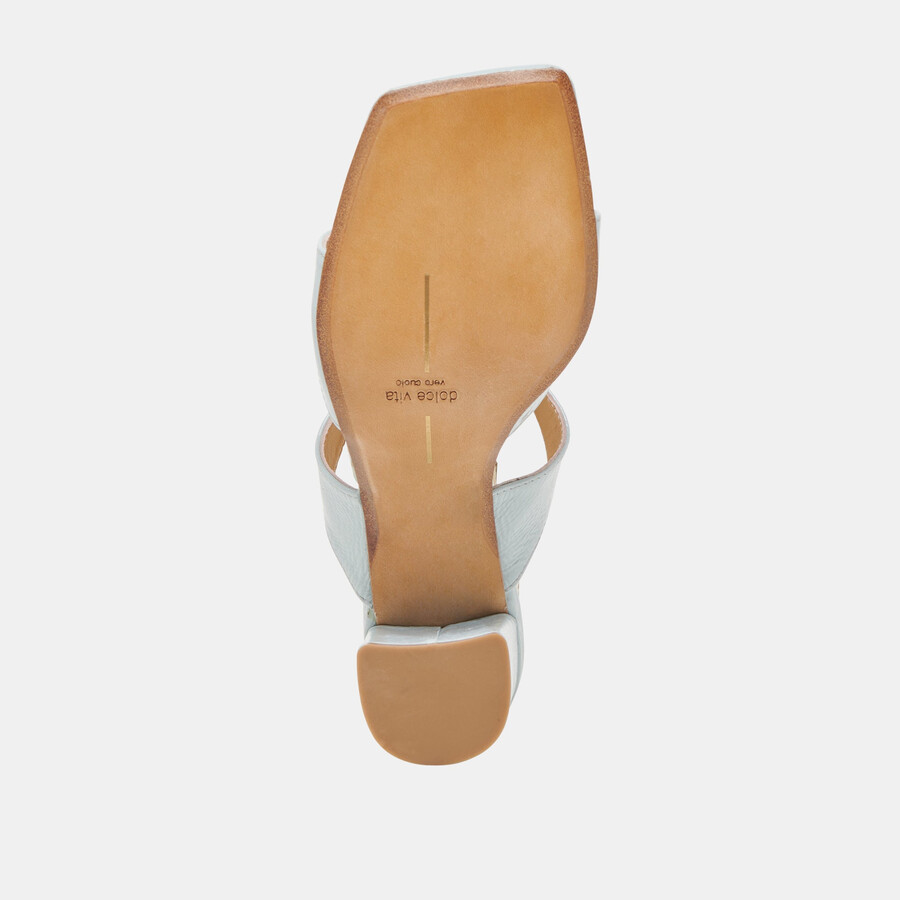 shane heels ice blue crinkle patent