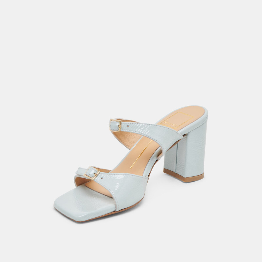 shane heels ice blue crinkle patent