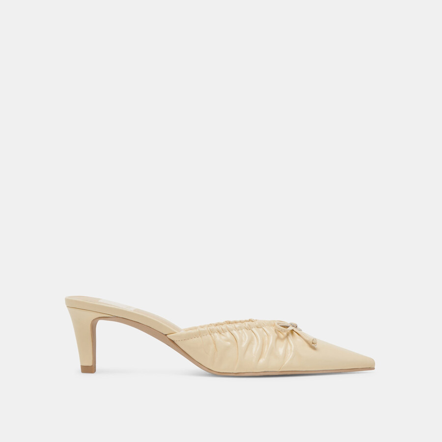 scarpe con tacco medio kairi in vernice stropicciata giallo chiaro