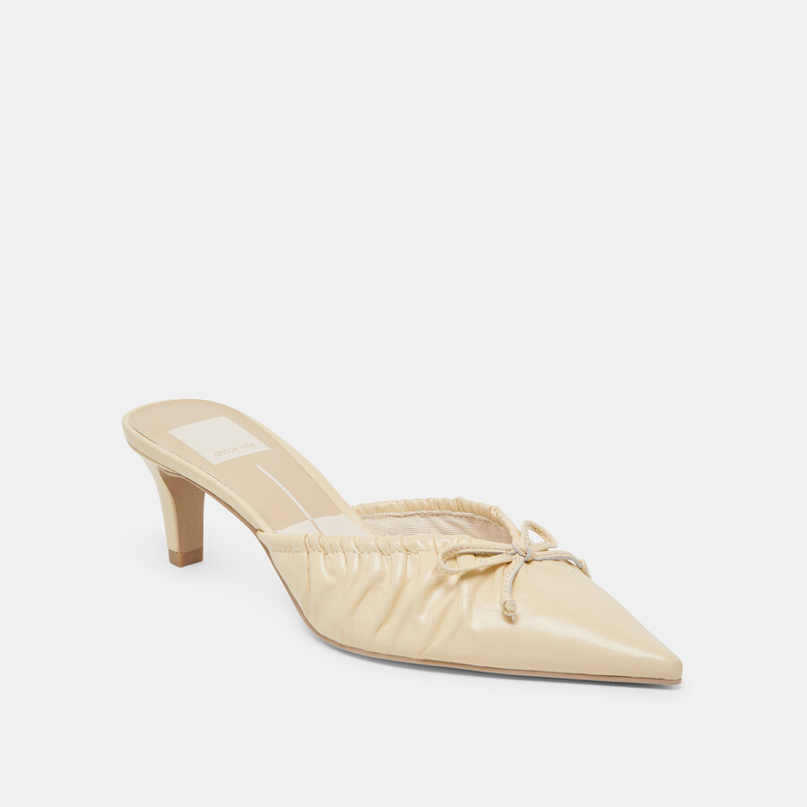scarpe con tacco medio kairi in vernice stropicciata giallo chiaro