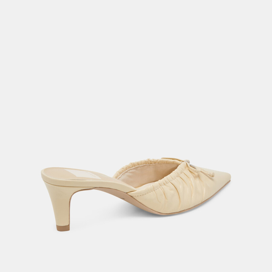 scarpe con tacco medio kairi in vernice stropicciata giallo chiaro