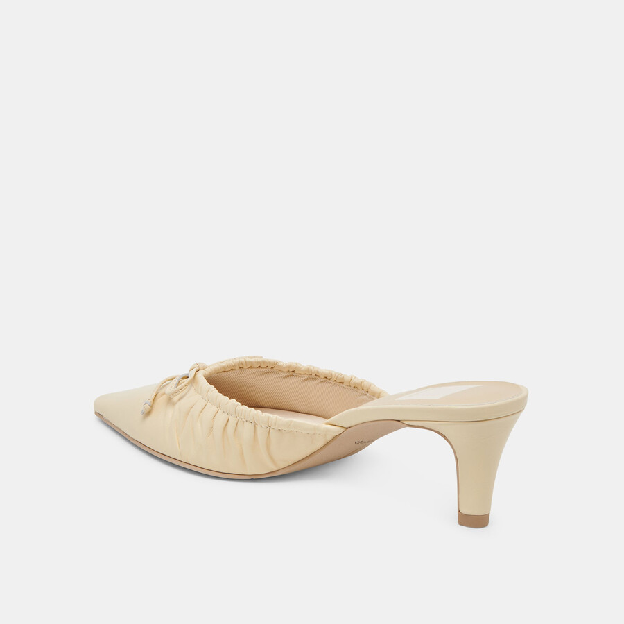 scarpe con tacco medio kairi in vernice stropicciata giallo chiaro