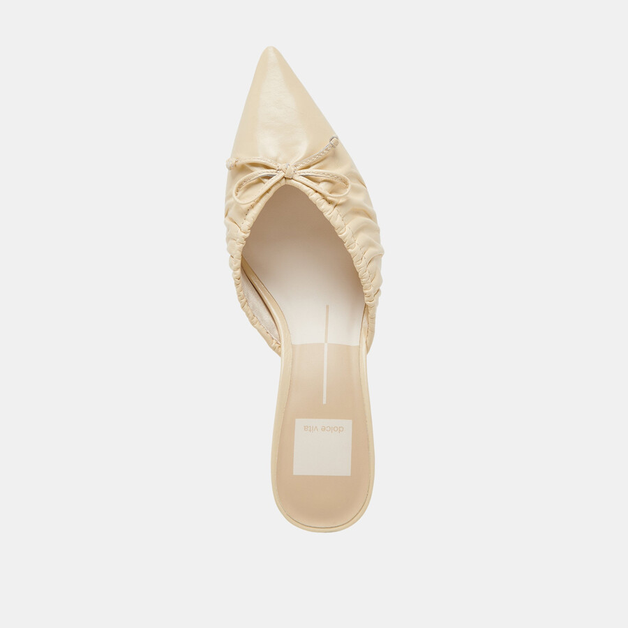 scarpe con tacco medio kairi in vernice stropicciata giallo chiaro