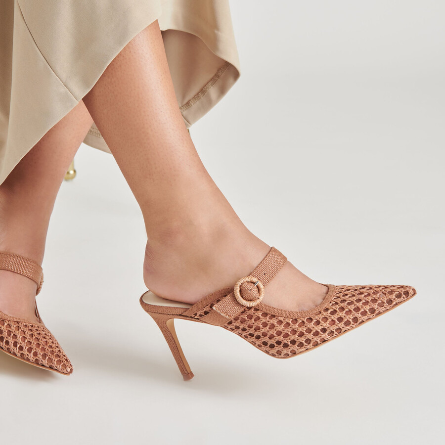 keekee heels saddle rafia intrecciata