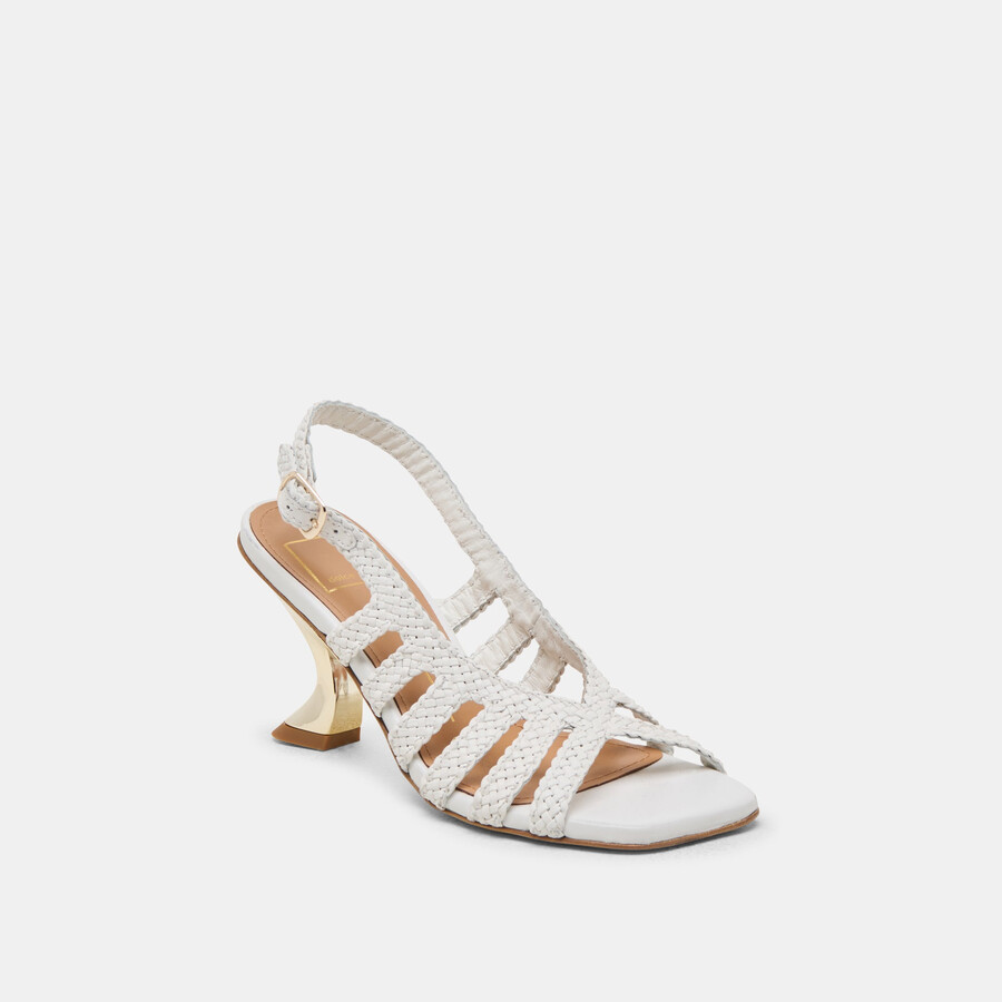 tacchi sicily in pelle intrecciata bianca