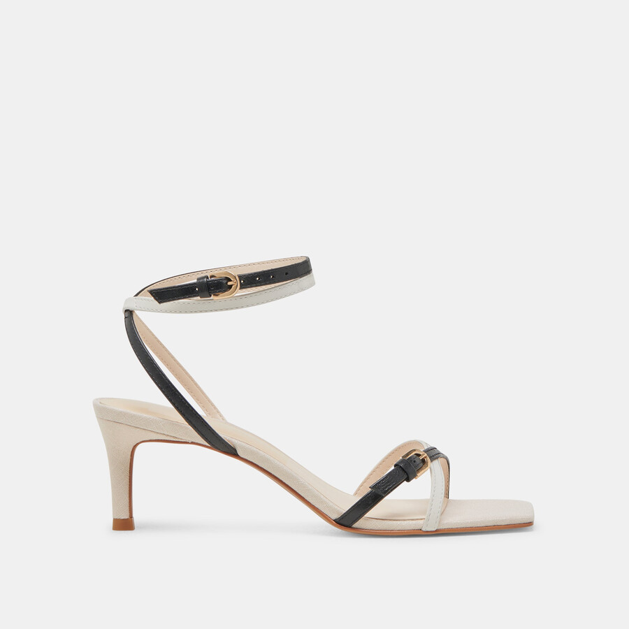 bamby heels bianco nero pelle