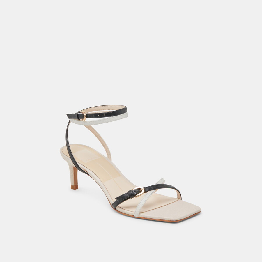bamby heels bianco nero pelle