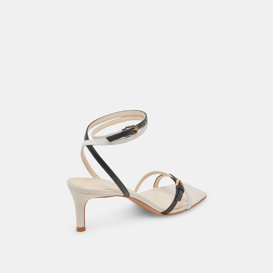bamby heels bianco nero pelle