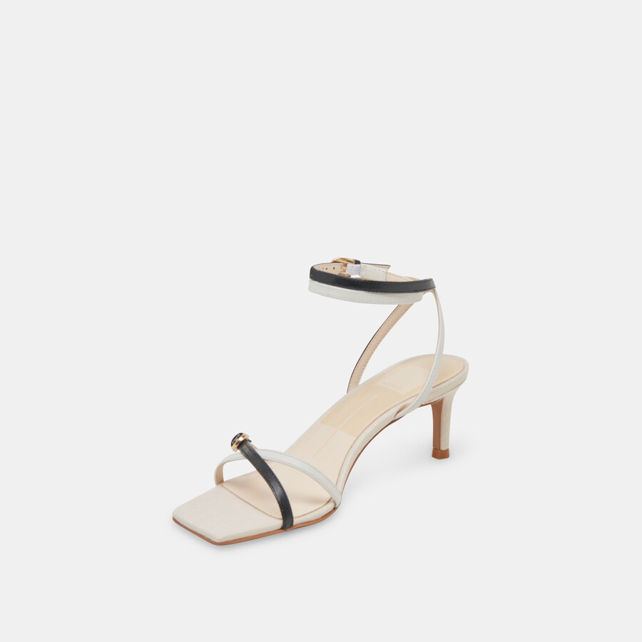 bamby heels bianco nero pelle