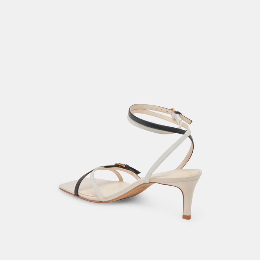 bamby heels bianco nero pelle