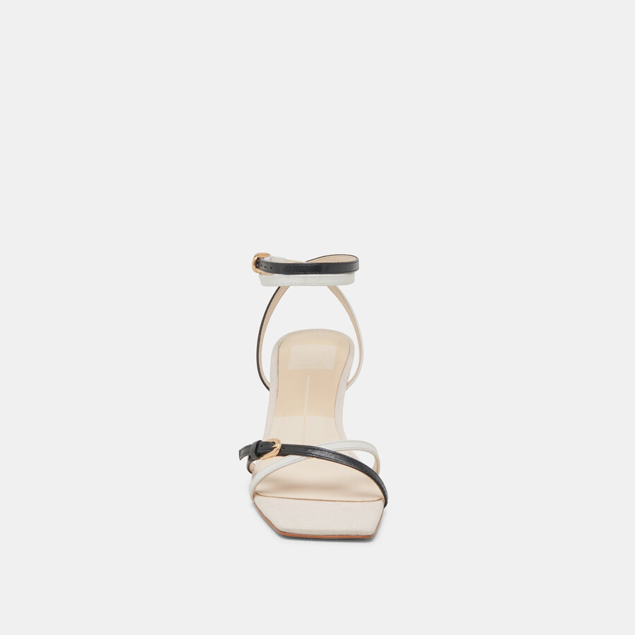 bamby heels bianco nero pelle