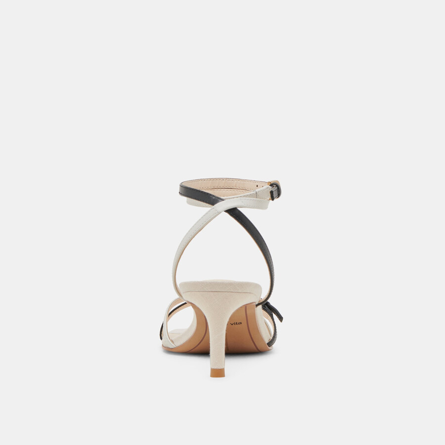 bamby heels bianco nero pelle