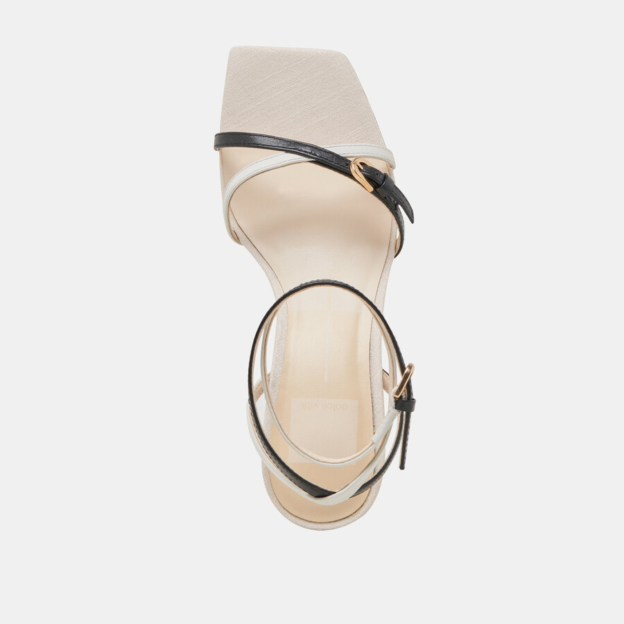 bamby heels bianco nero pelle