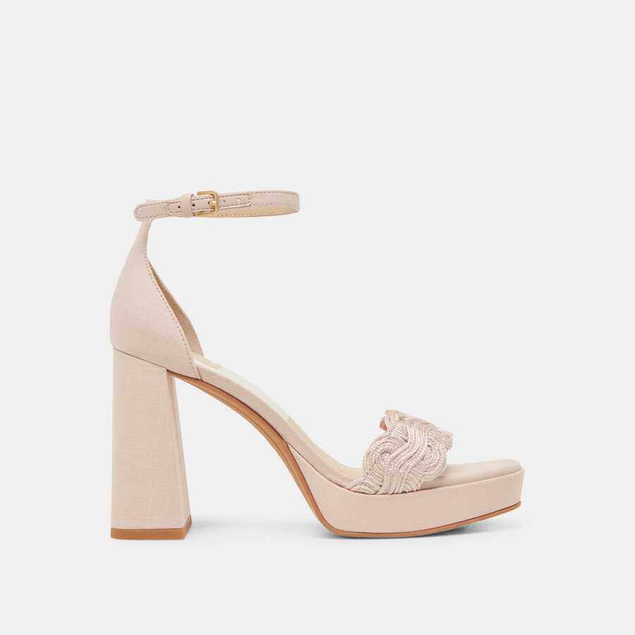 peltin heels rafia intrecciata rosa chiaro