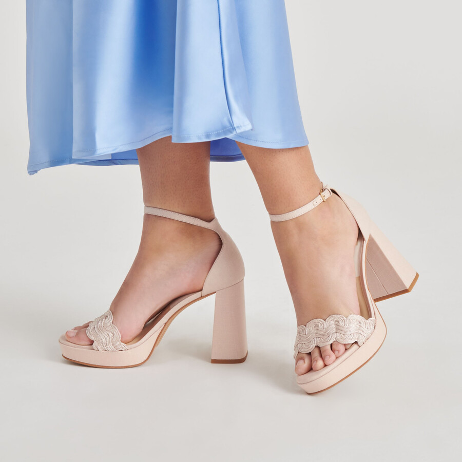 peltin heels rafia intrecciata rosa chiaro