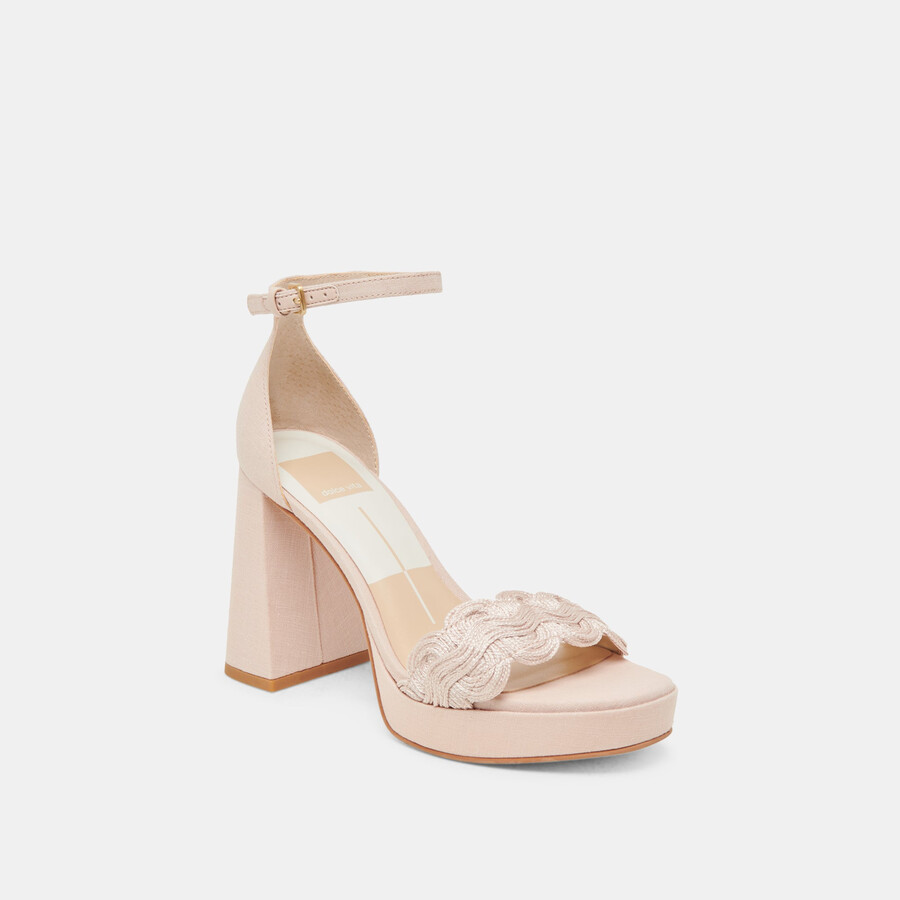 peltin heels rafia intrecciata rosa chiaro
