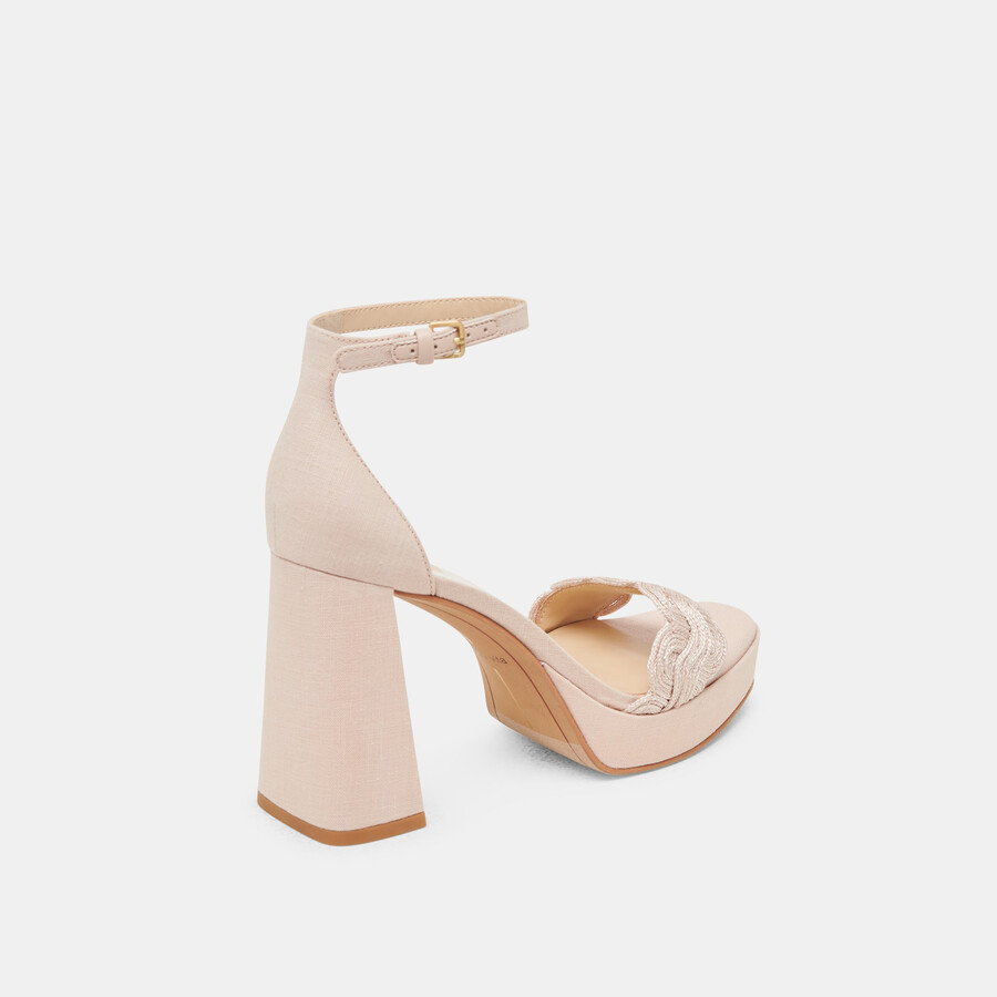 peltin heels rafia intrecciata rosa chiaro