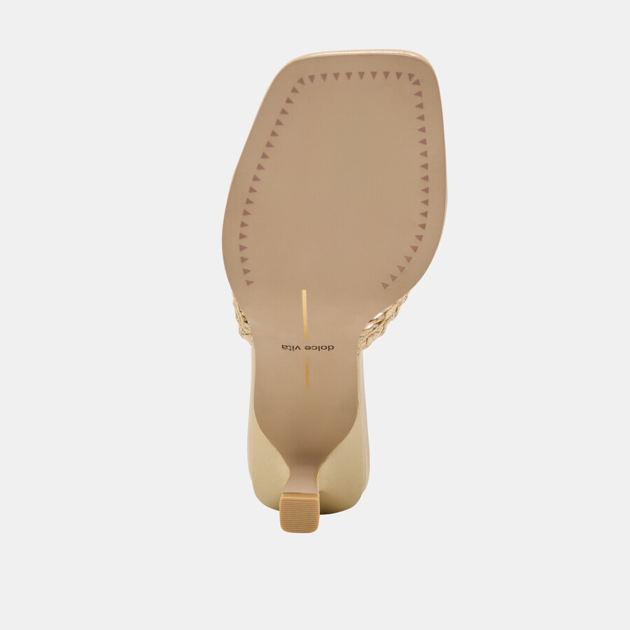 maylah heels light gold macrame