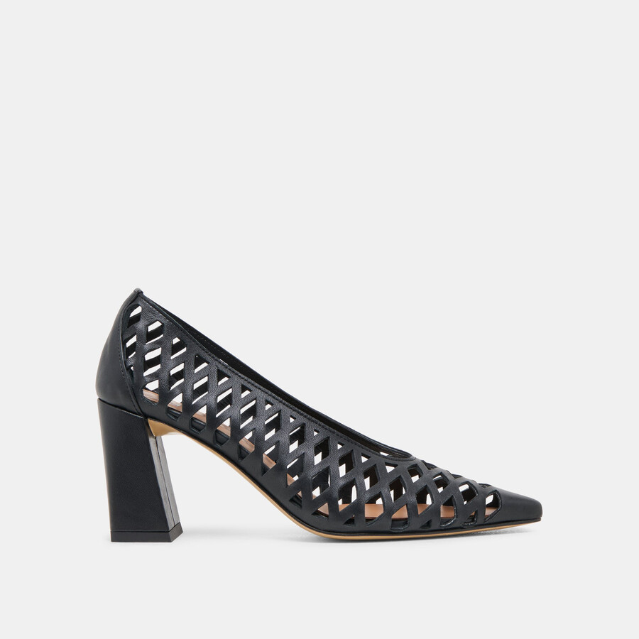 tacchi tanya in pelle intrecciata nera