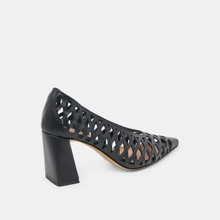 tacchi tanya in pelle intrecciata nera