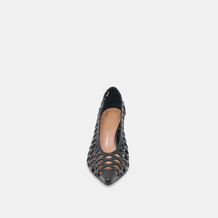 tacchi tanya in pelle intrecciata nera