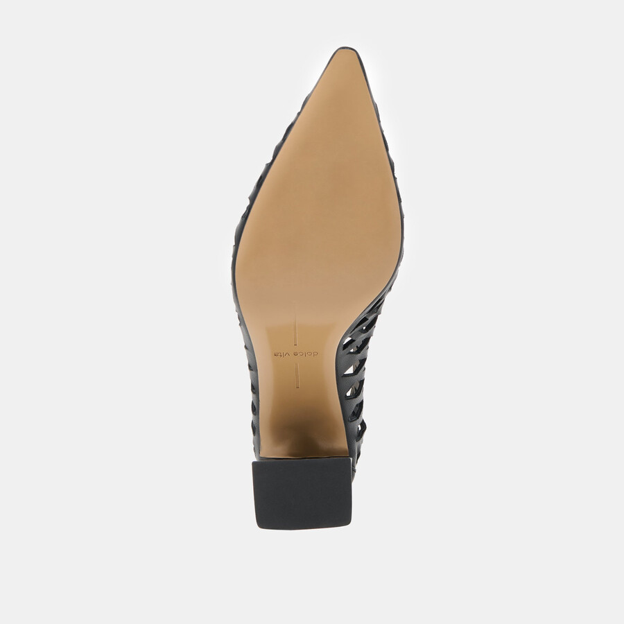 tacchi tanya in pelle intrecciata nera