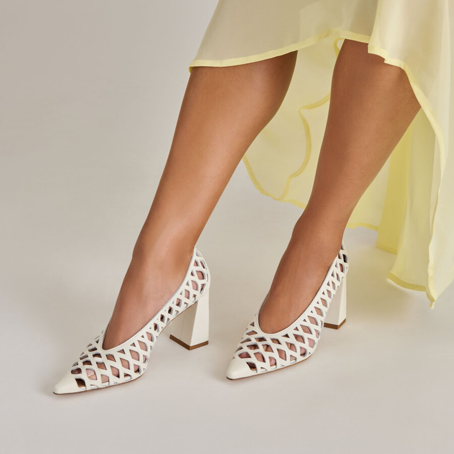 tacchi tanya in pelle intrecciata con osso