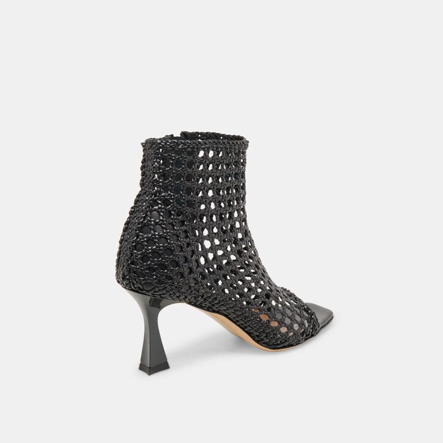 tacchi quin in pelle intrecciata nera