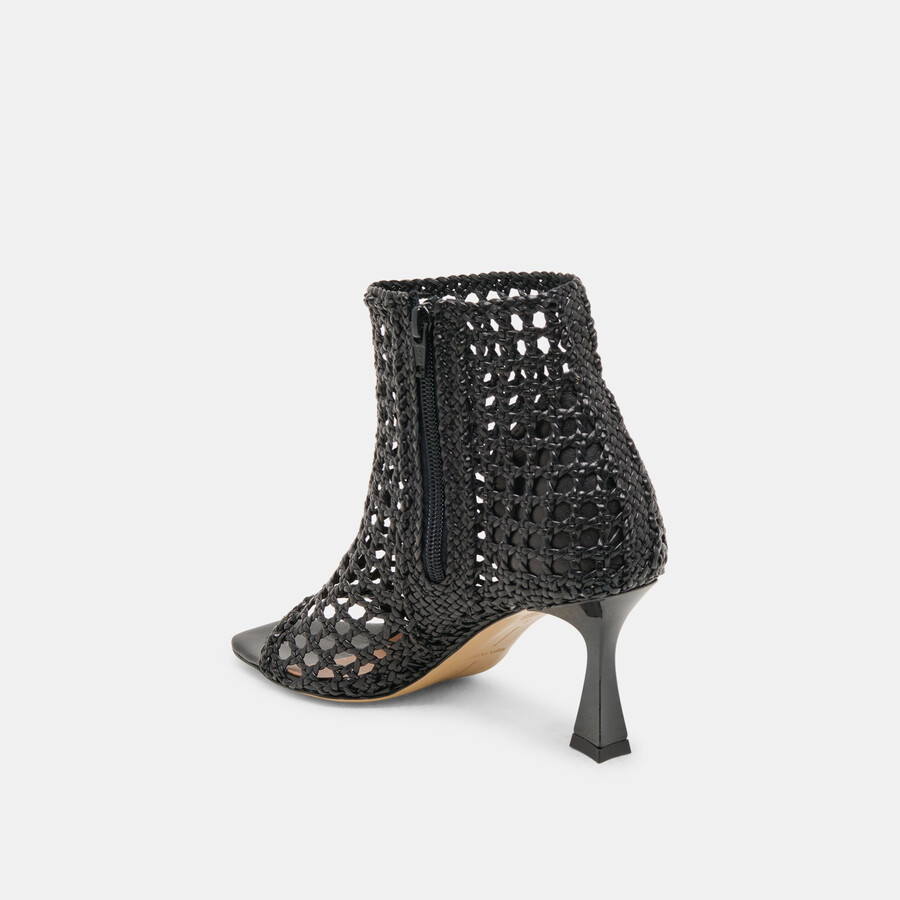 tacchi quin in pelle intrecciata nera