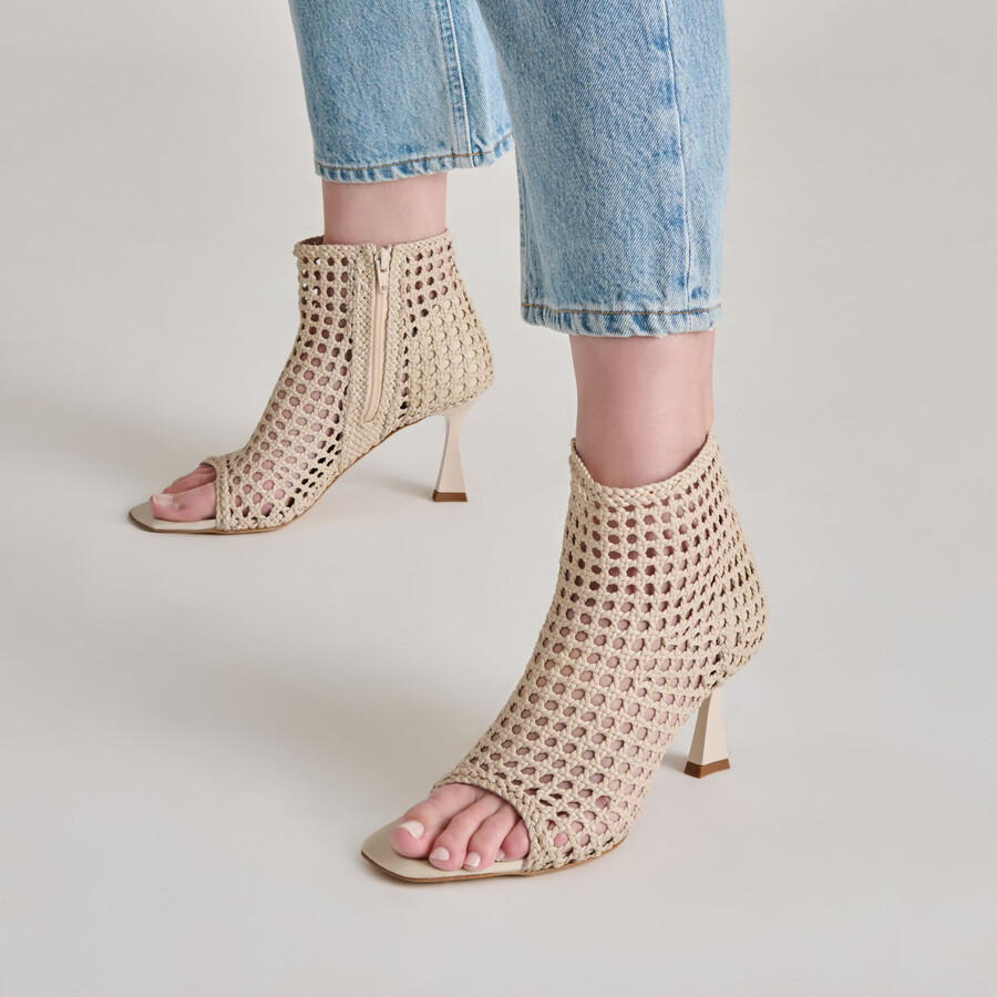 tacchi quin in pelle intrecciata con osso