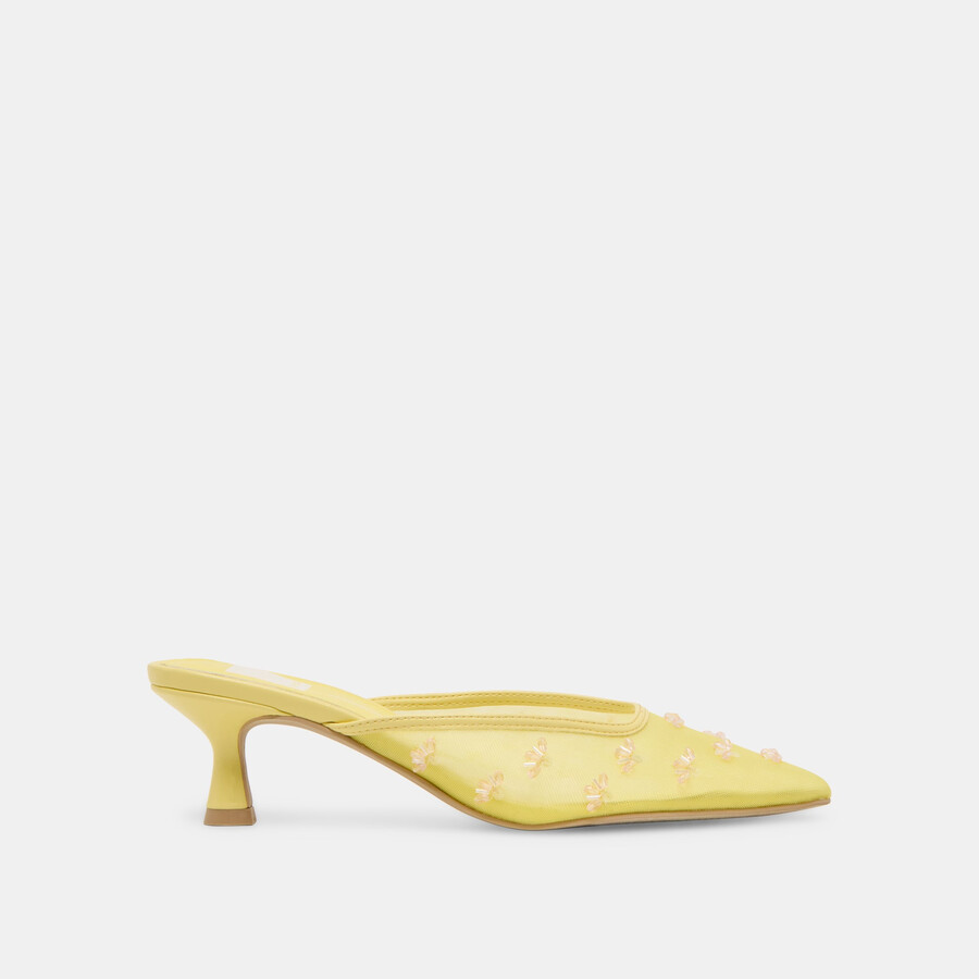 clara tacco largo limone mesh