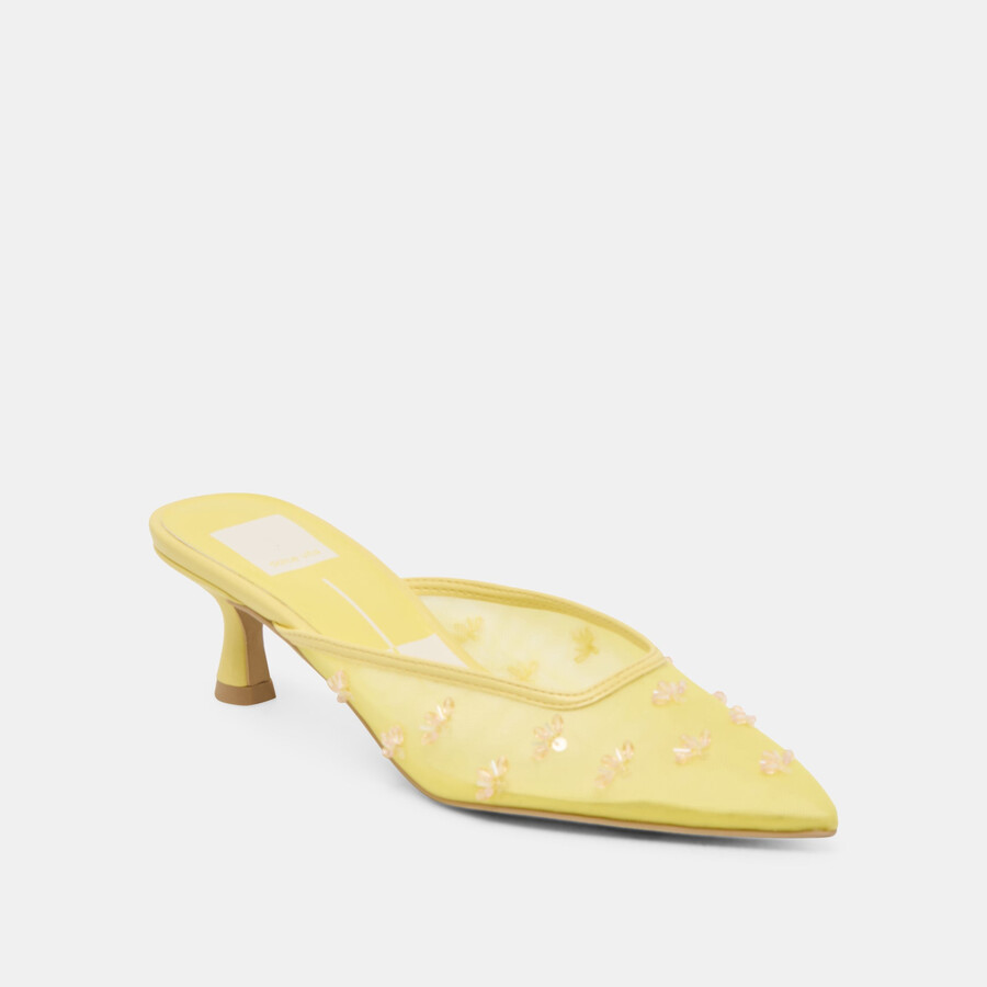 clara tacco largo limone mesh