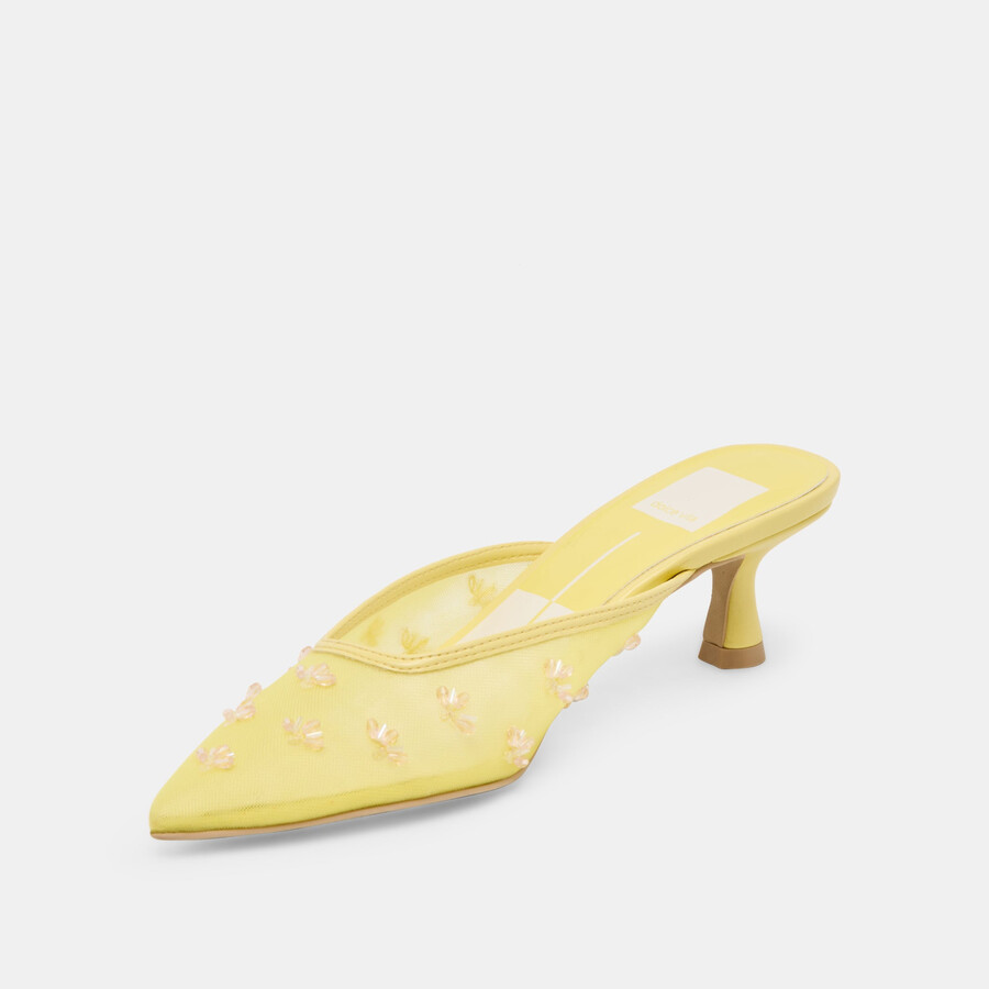 clara tacco largo limone mesh