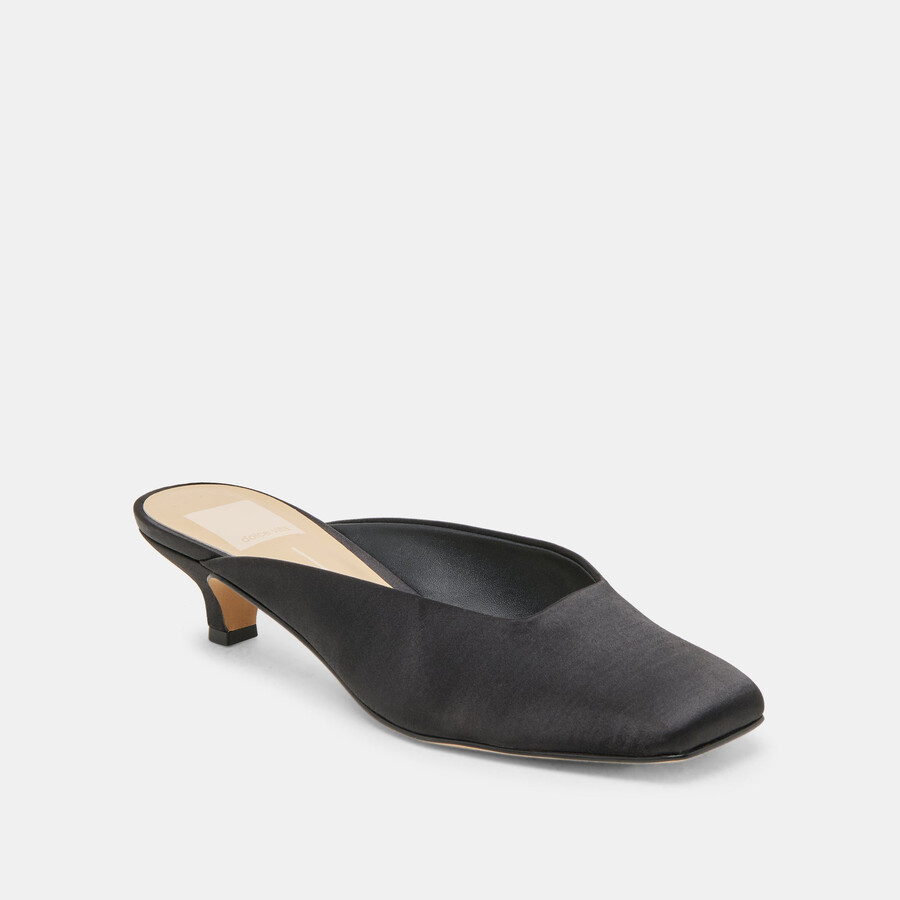 umara heels onyx satin