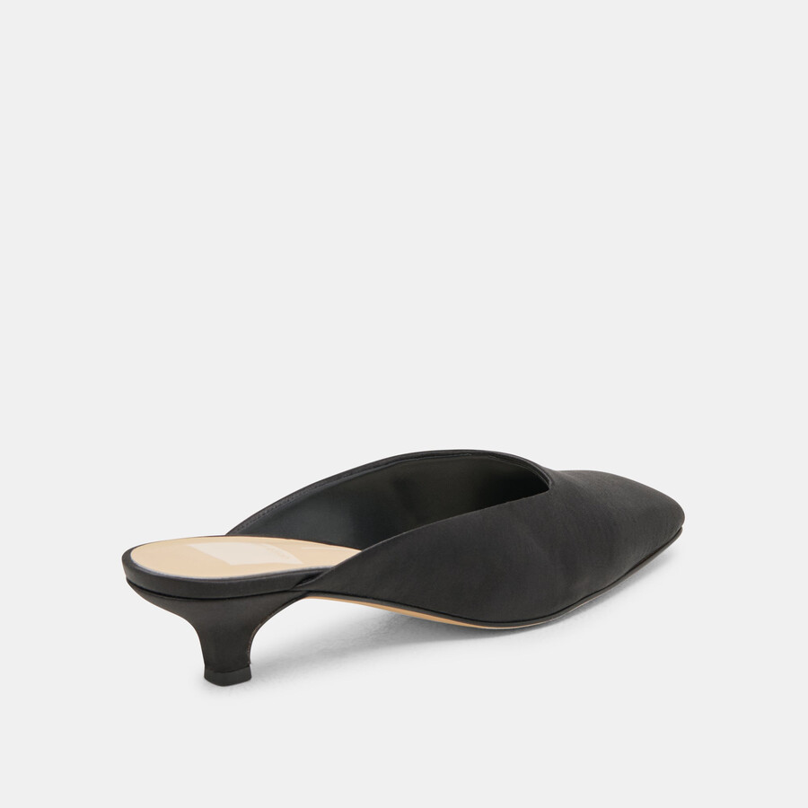 umara heels onyx satin