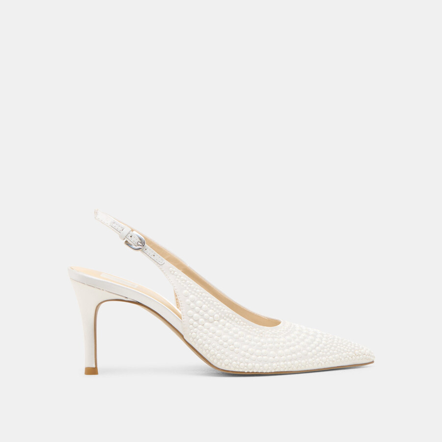 tacchi elasi pearl in vero raso bianco