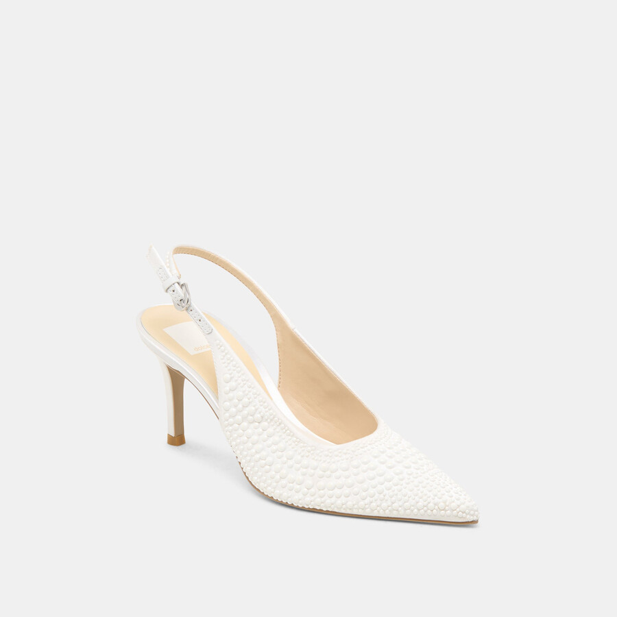 tacchi elasi pearl in vero raso bianco