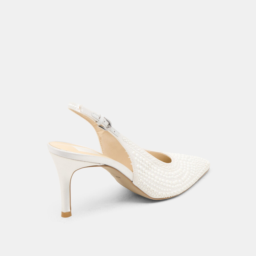tacchi elasi pearl in vero raso bianco