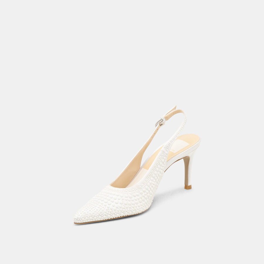 tacchi elasi pearl in vero raso bianco