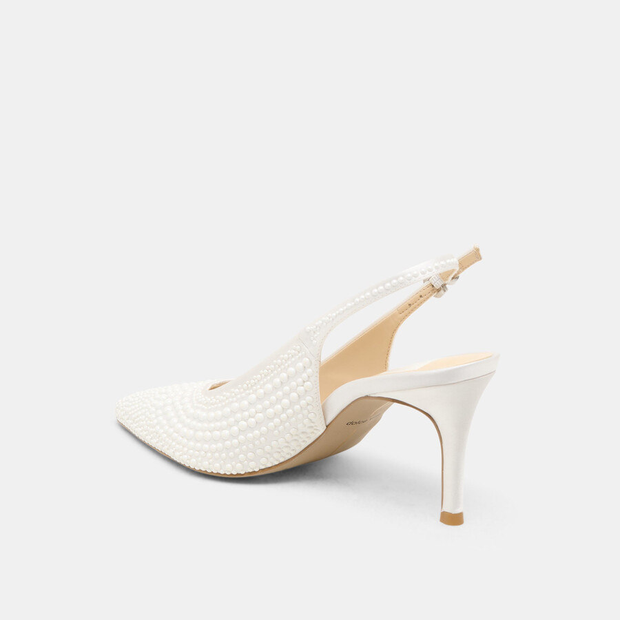 tacchi elasi pearl in vero raso bianco