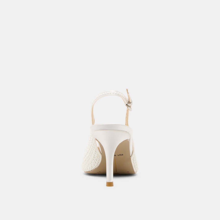 tacchi elasi pearl in vero raso bianco