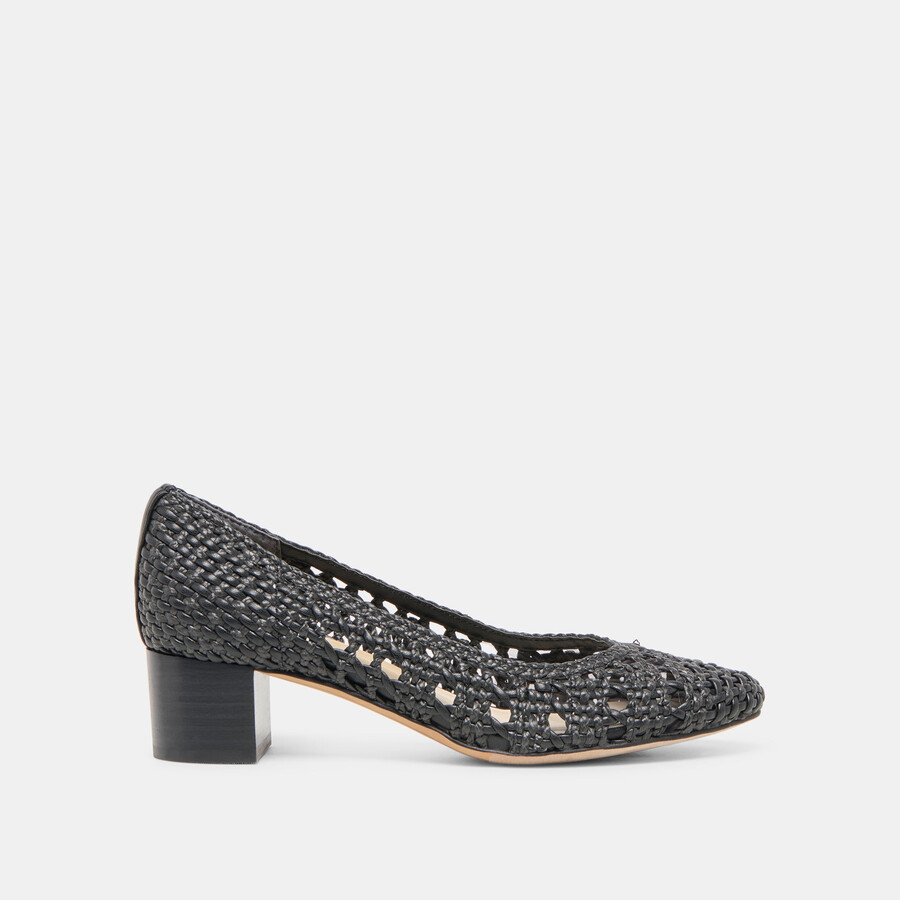 lula heels rafia intrecciata nera